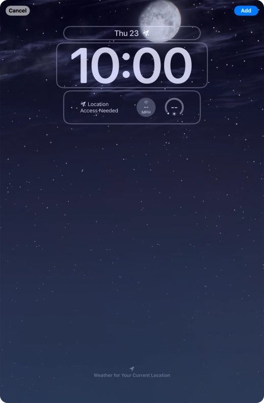To customise the way the lock screen date is displayed, press the date widget and follow the instructions on the screen to find the required widget display mode.