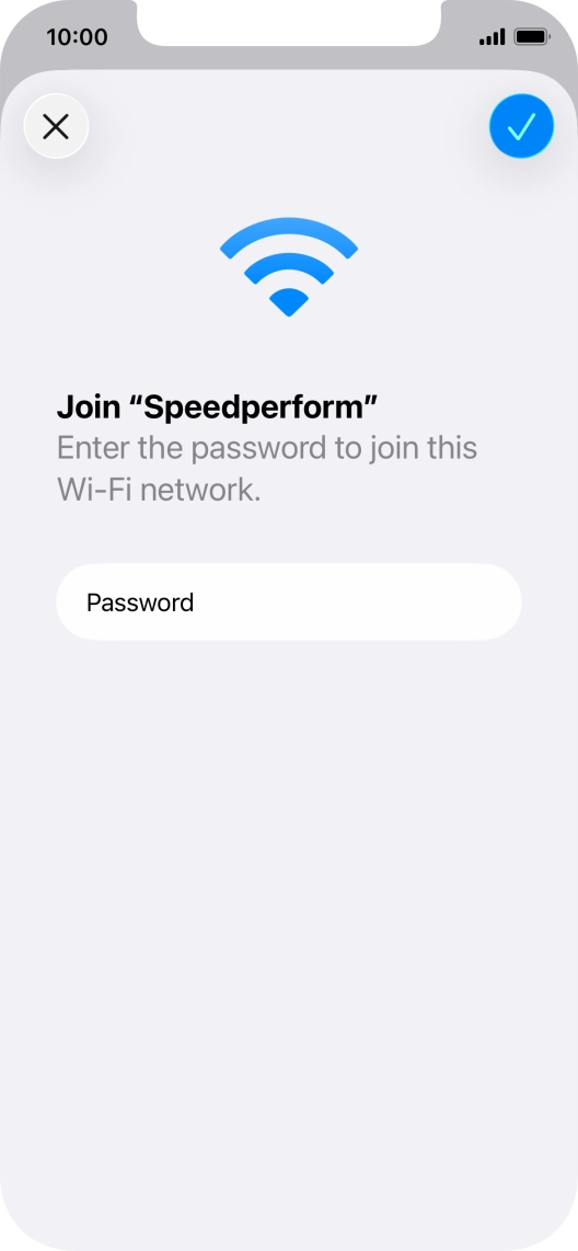 Press the confirm icon.
