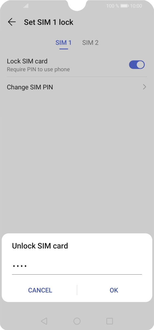 Key in your PIN and press OK. The default PIN is 1111.