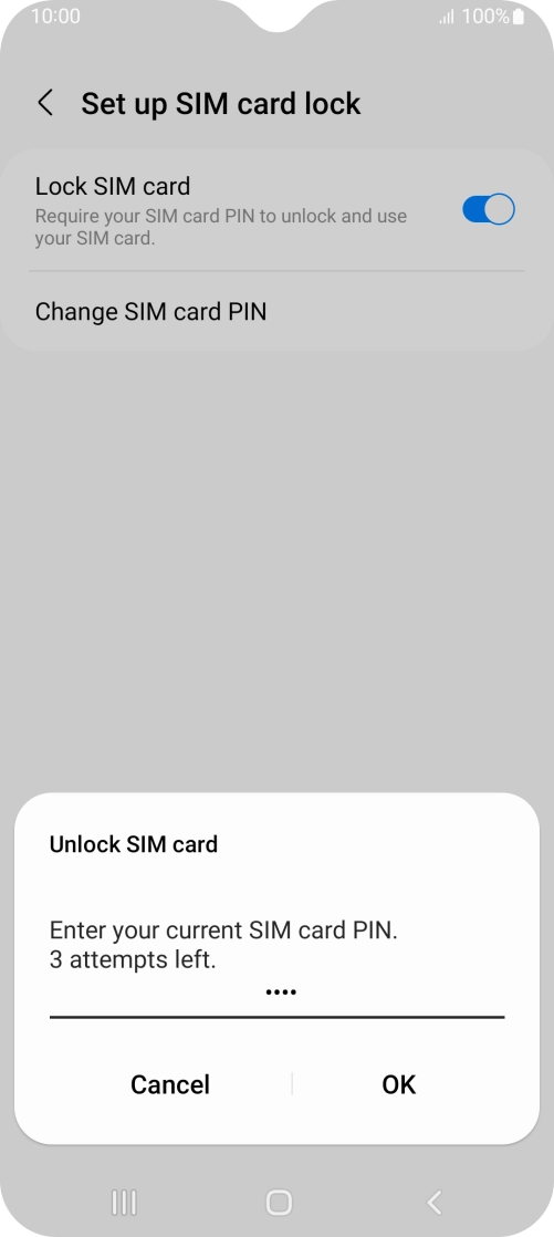 Key in your PIN and press OK. The default PIN is 1111.