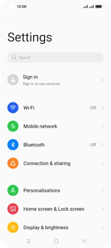 Press Connection & sharing.