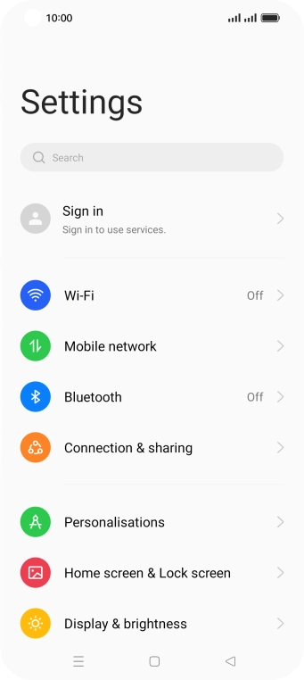 Press Connection & sharing.