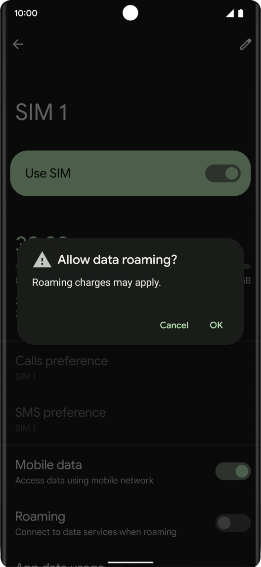 If you turn on the function, press OK.