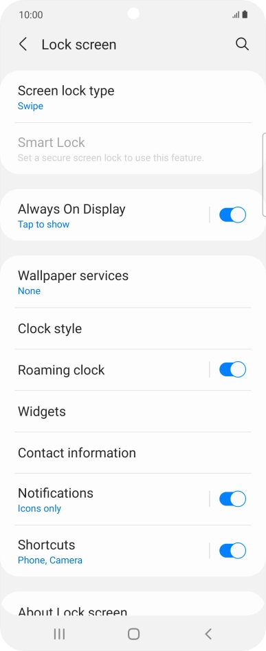 Press Screen lock type.
