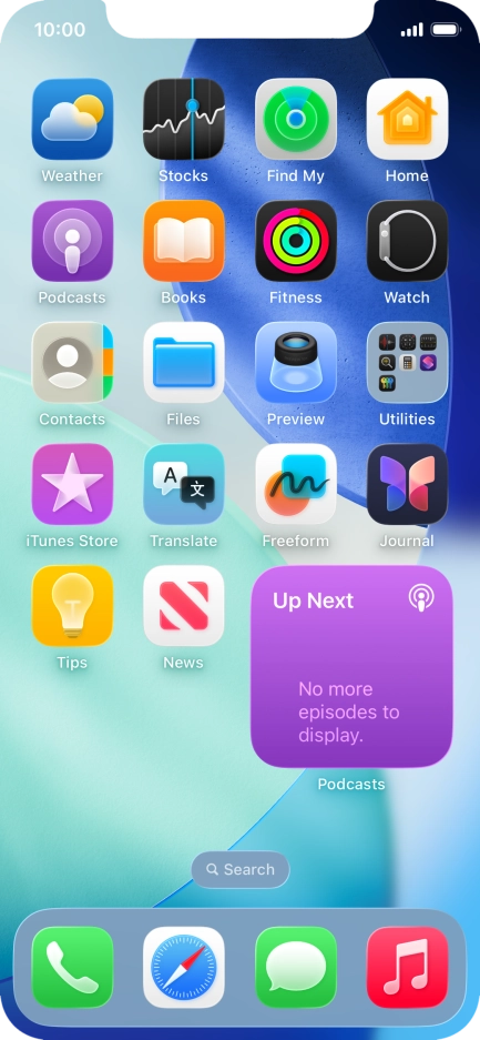 If you're using a Widget Stack: slide up or down on the stack to select the required widget.