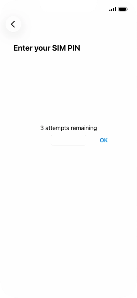 If your SIM is locked, key in your PIN and press OK. The default PIN is 1111.