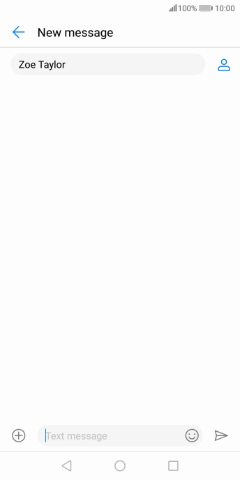 Press the text input field and write the text for your text message.