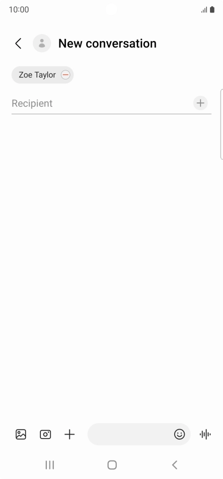 Press the text input field and write the text for your MMS.