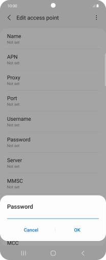 Key in secure and press OK.