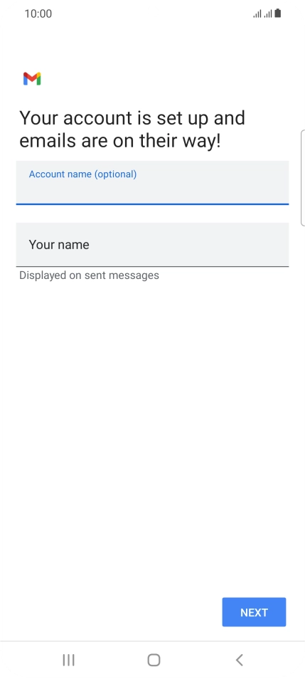 Press Your name and key in the required sender name.