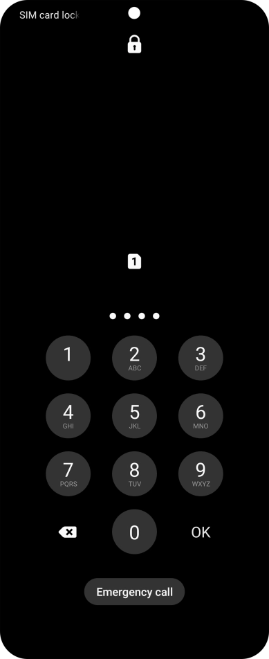 If your SIM is locked, key in your PIN and press OK. The default PIN is 1111.
