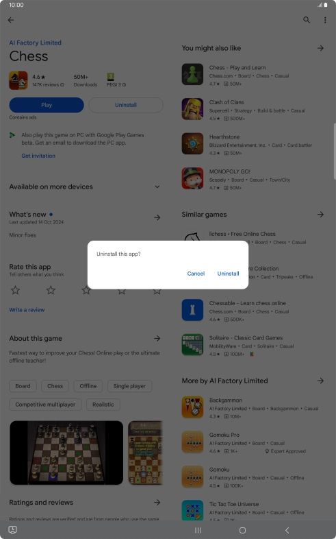 Press Uninstall.