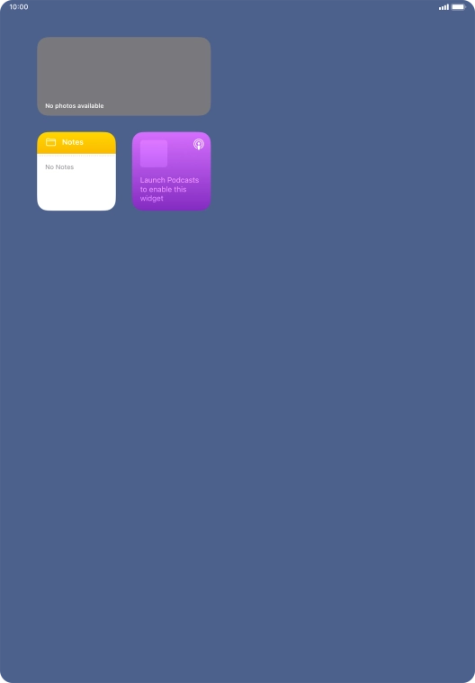 Slide your finger up or down on the screen to see more widgets.