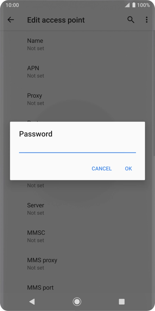 Key in secure and press OK.