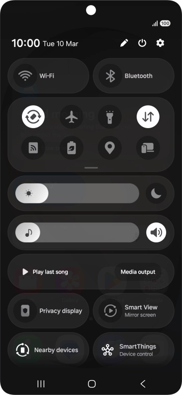 Press the settings icon.