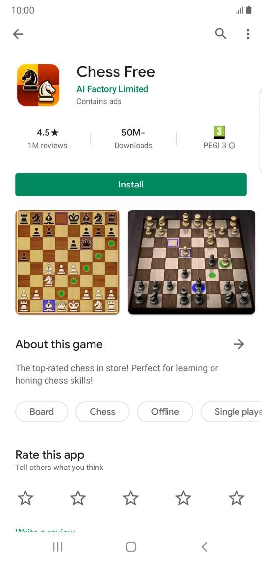 Press Install and follow the instructions on the screen to install the app.