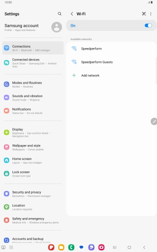 Press the menu icon.