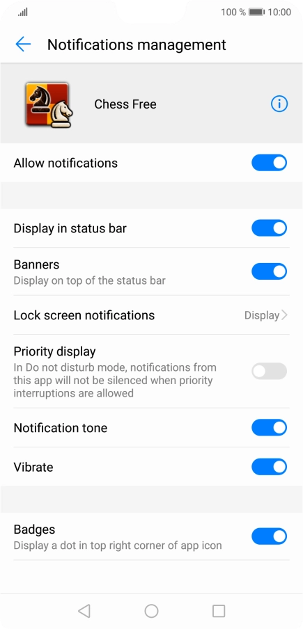 Press the indicator next to 