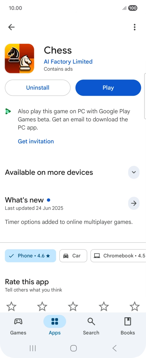 Press Uninstall.