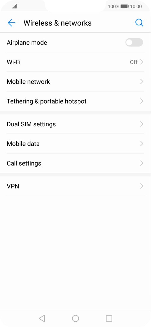 Press Mobile data.