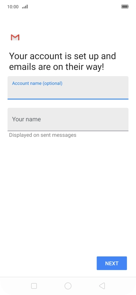 Press Your name and key in the required sender name.