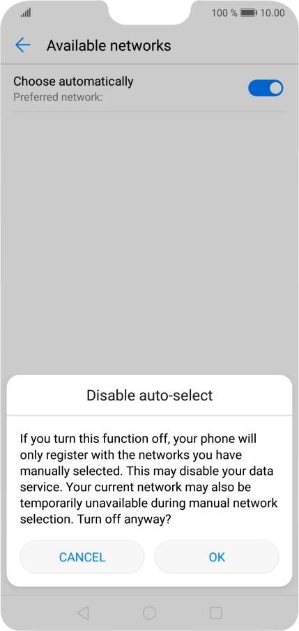 Press OK and your phone will search for networks.