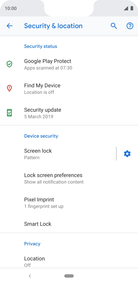 Press Screen lock and key in the current phone lock code.