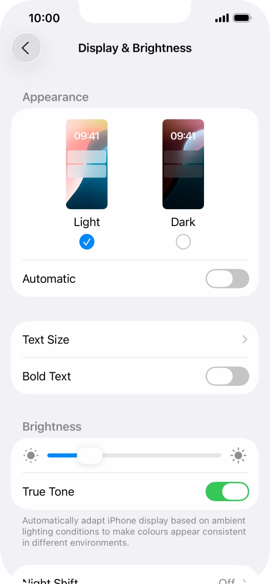 Press Dark.