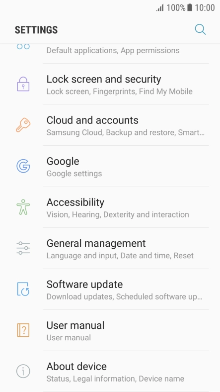 Press Cloud and accounts.