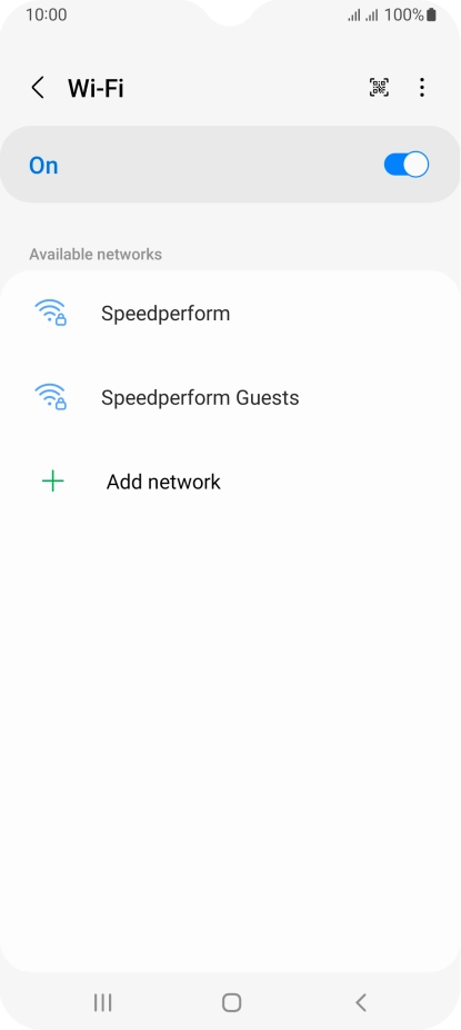 Press the required Wi-Fi network.
