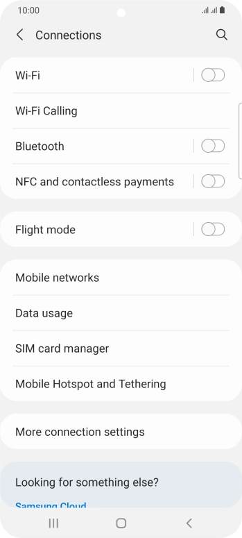 Press Mobile networks.