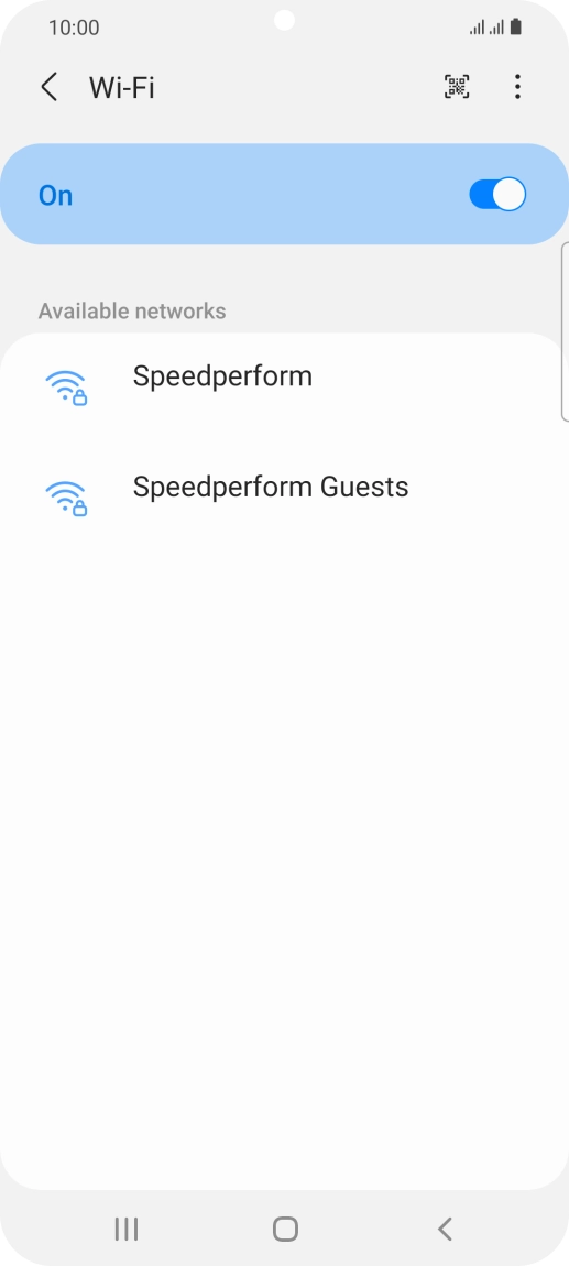 Press the required Wi-Fi network.