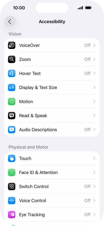 Press the required category below 