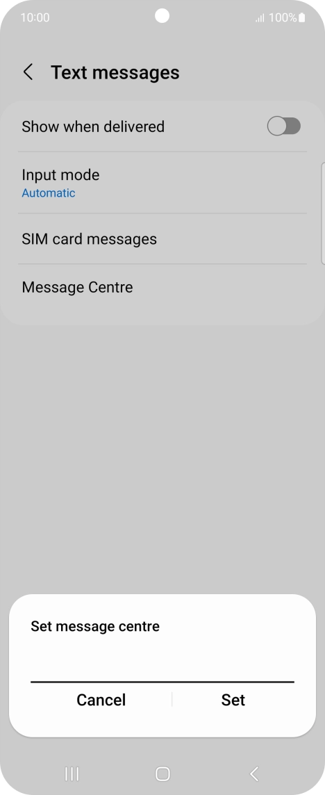 Key in +447958879879 and press Set.