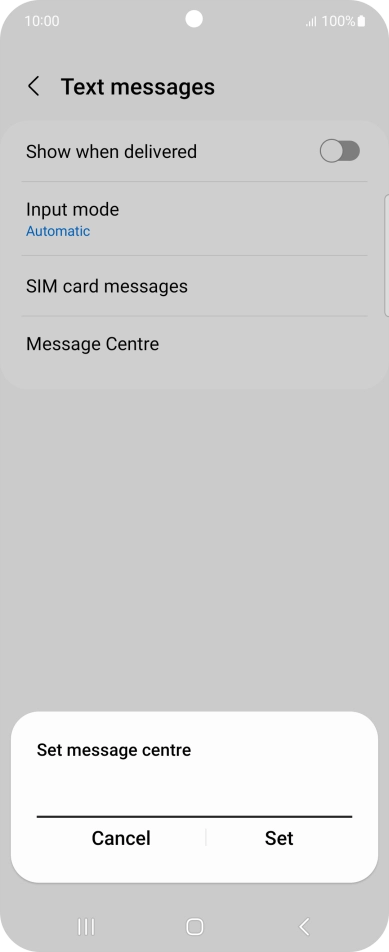 Key in +447958879879 and press Set.