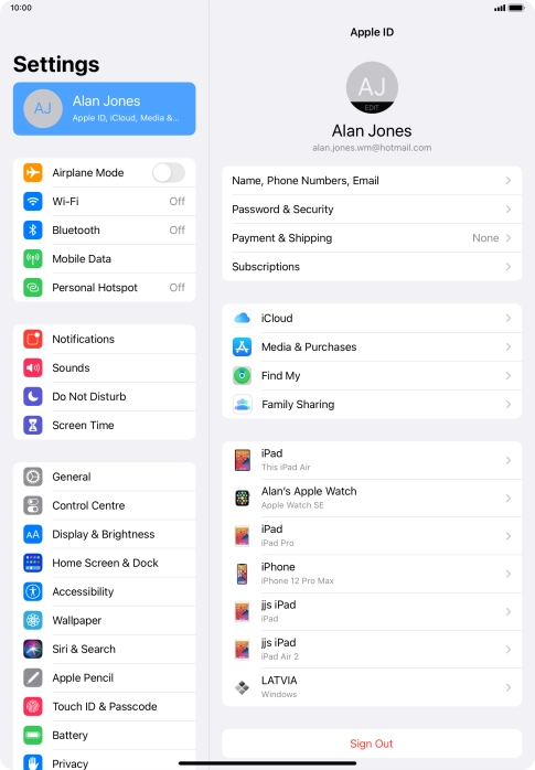 Press iCloud.
