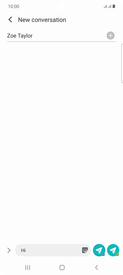 Press the send icon next to the required SIM when you've written your text message.