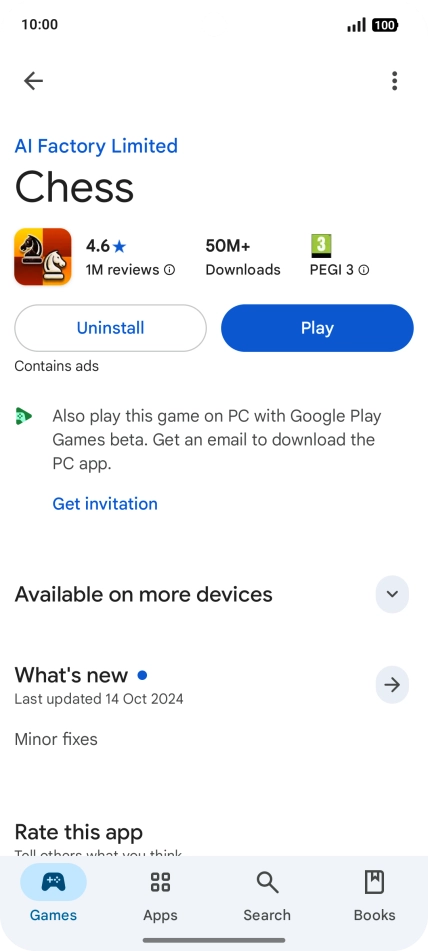Press Uninstall.