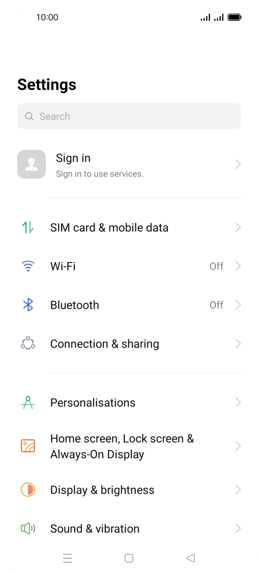 Press SIM card & mobile data.