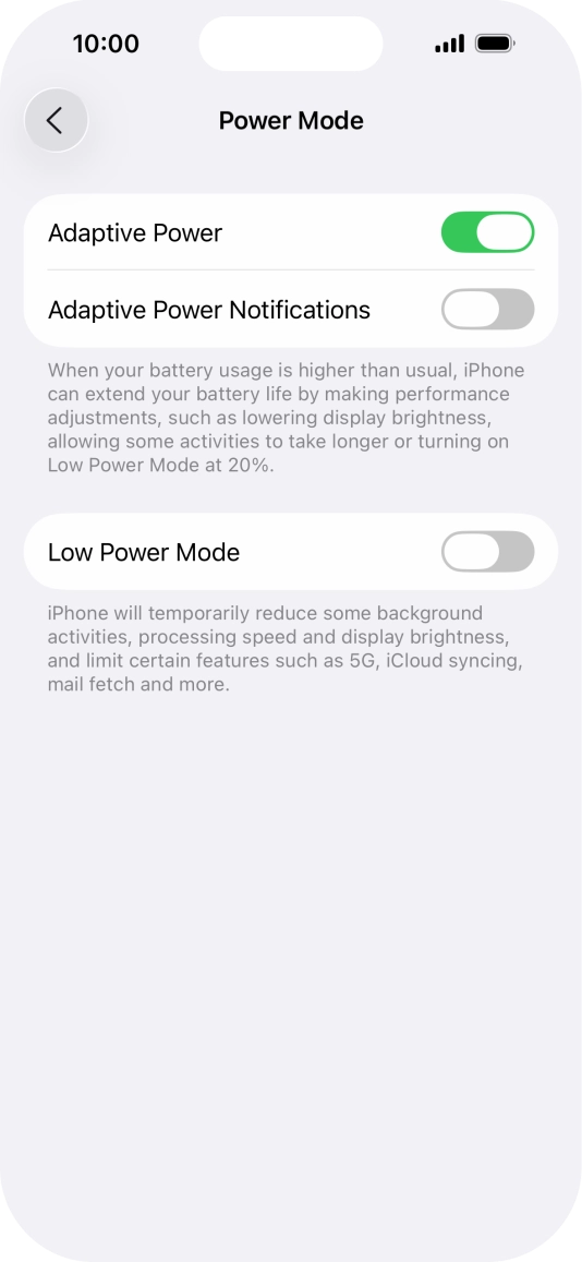 Press the indicator next to 