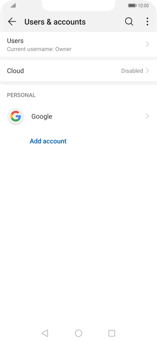 Press Add account.