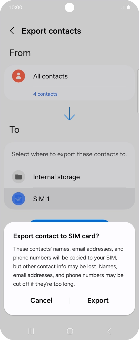 Press Export.