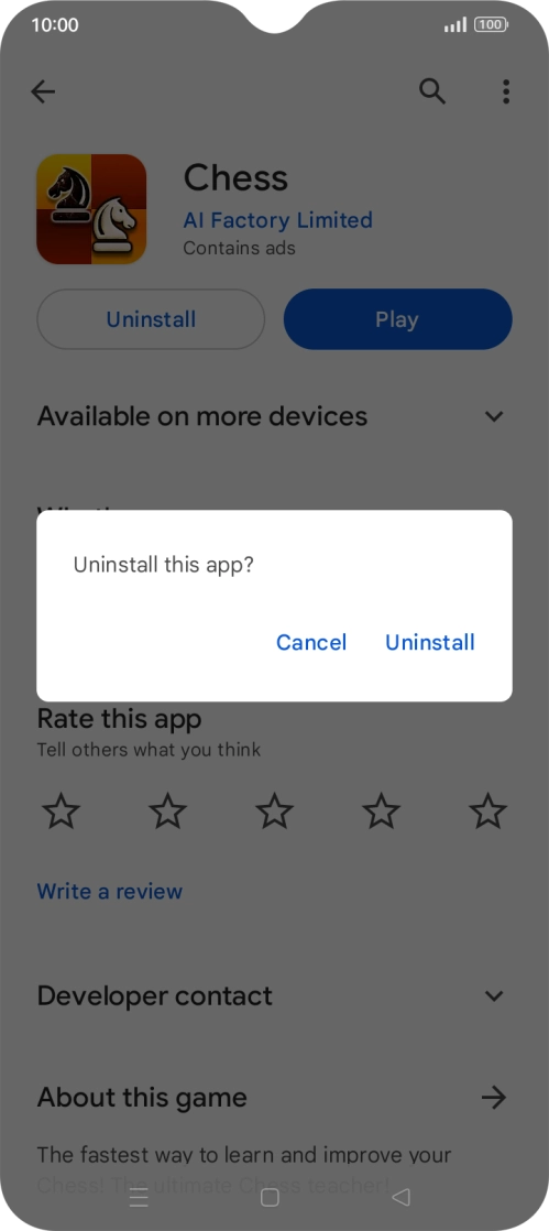 Press Uninstall.