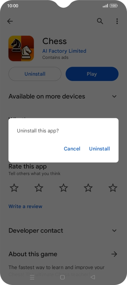 Press Uninstall.
