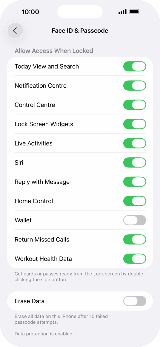 Press the indicator next to 