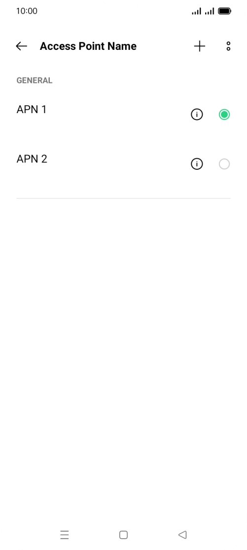 Press the field next to the data connection to activate it.