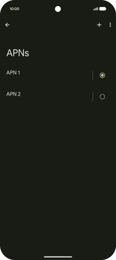 Press the field next to the data connection to activate it.