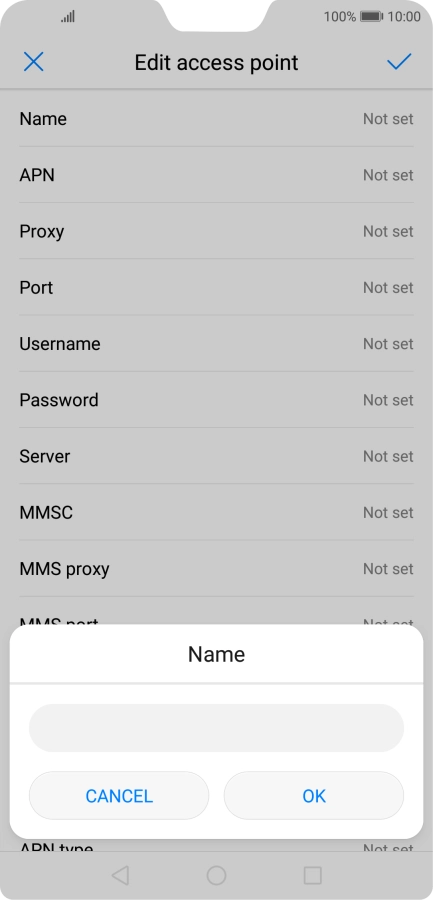 Key in EE Internet and press OK.