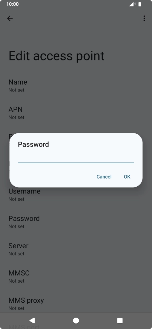 Key in secure and press OK.