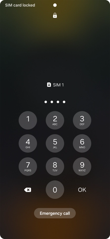 If your SIM is locked, key in your PIN and press OK. The default PIN is 1111.